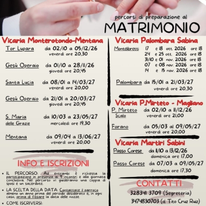 Percorsi di preparazione al Matrimonio 2026 – 2027